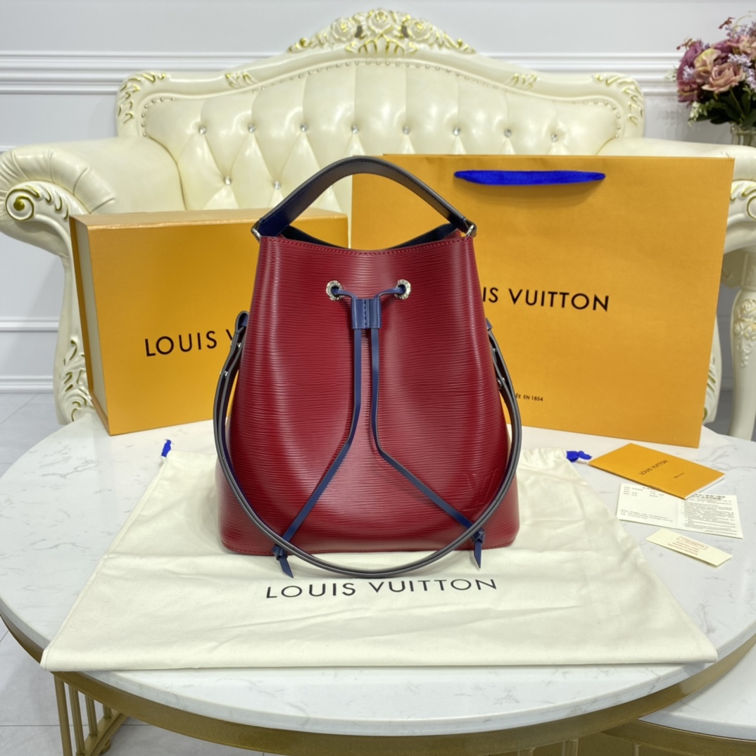 Louis Vuitton NEONOE MM Bucket Bag Epi Leather M54365 Coquelicot Red